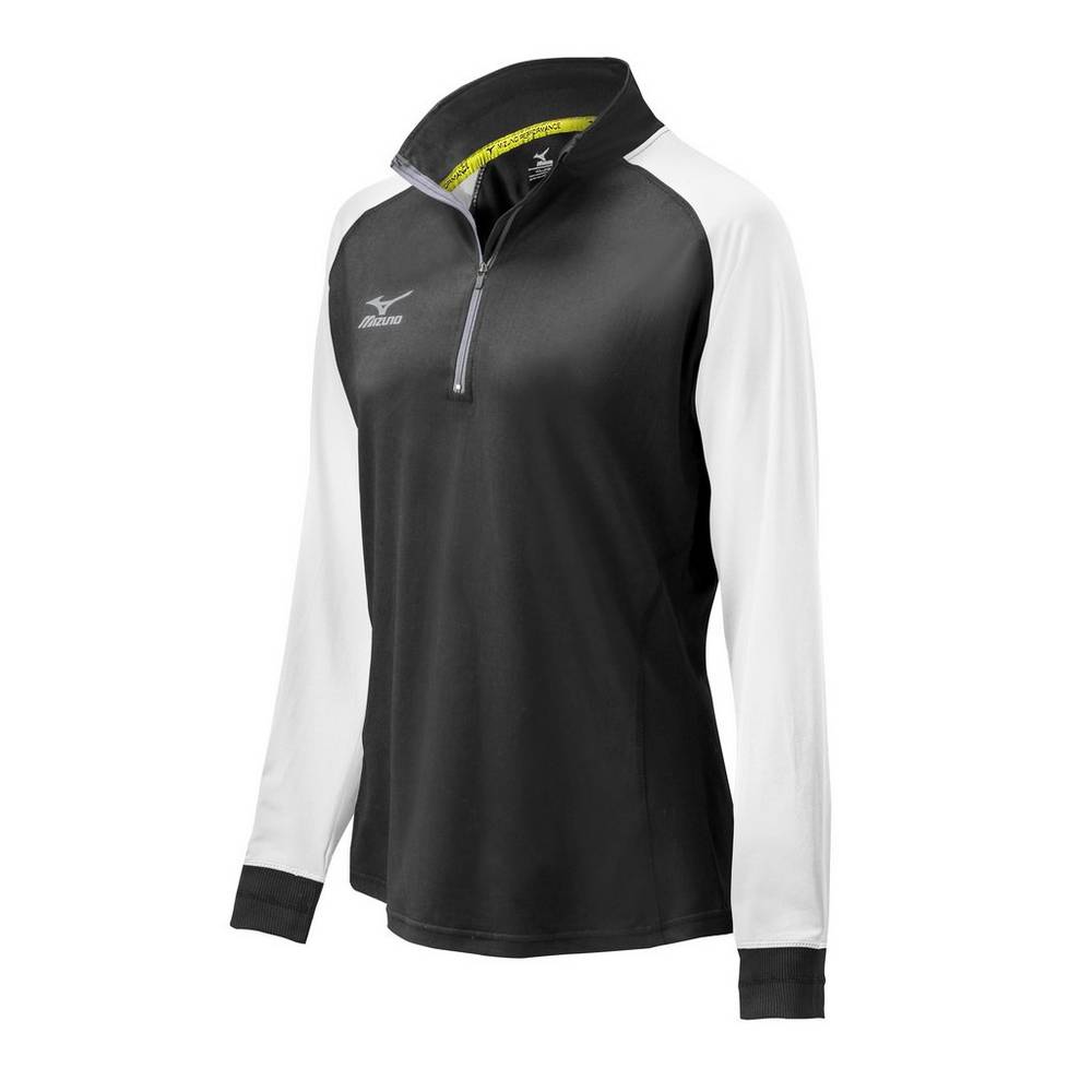 Mizuno Women's Elite 9 Prime 1/2 Zip Jacket Black/White (440629-SXL)